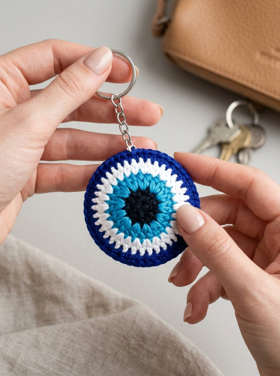 Evil Eye Crochet Key chain