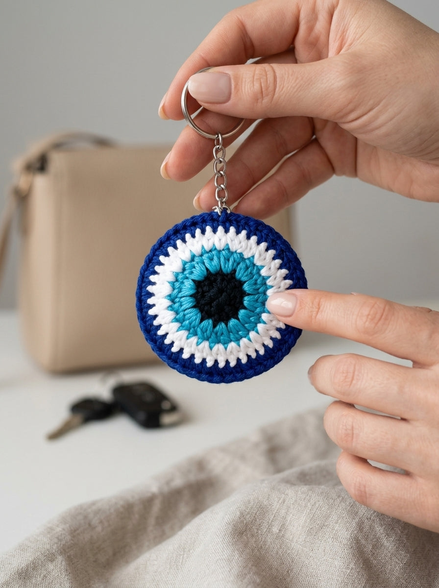 Evil Eye Crochet Key chain