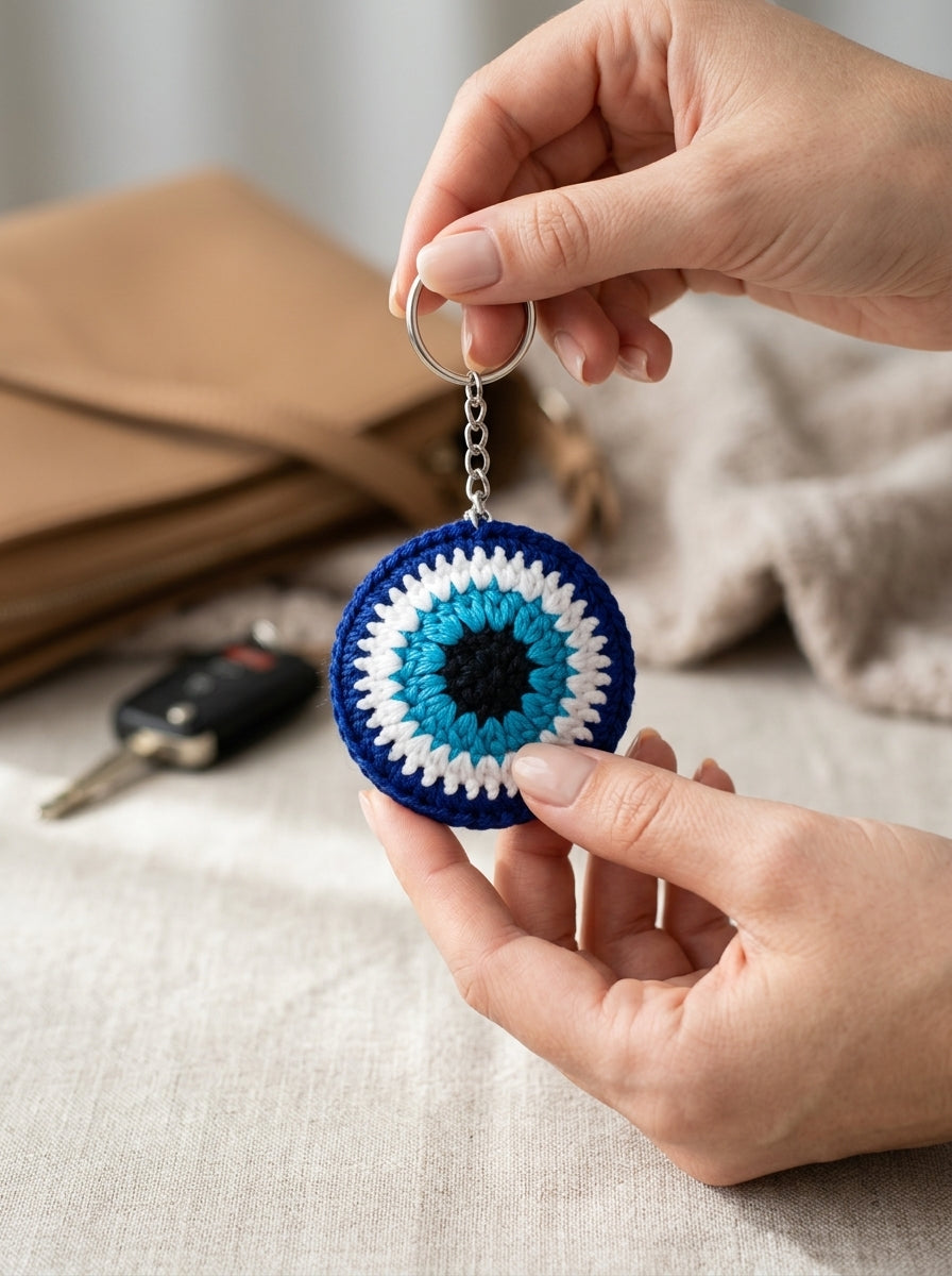 Evil Eye Crochet Key chain