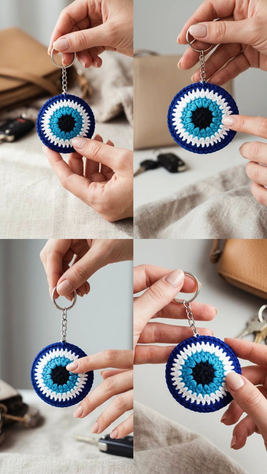 Evil Eye Crochet Key chain