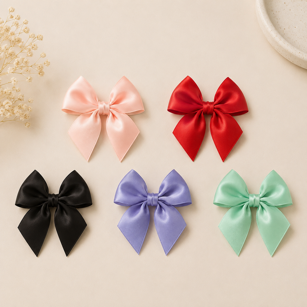 Satin Bow Clip - Mixed Colours (1 pc)